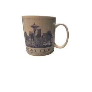 Starbucks Seattle Architecture Series Hometown Blue White 18 oz coffee mug